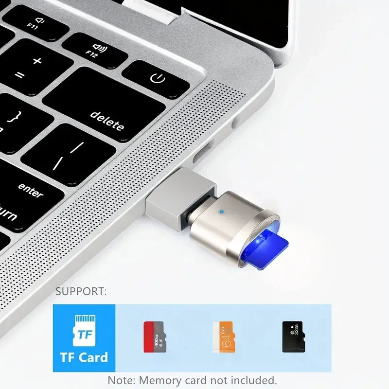USB-C to Micro SD Card Reader – Compact OTG Adapter with USB Adapter