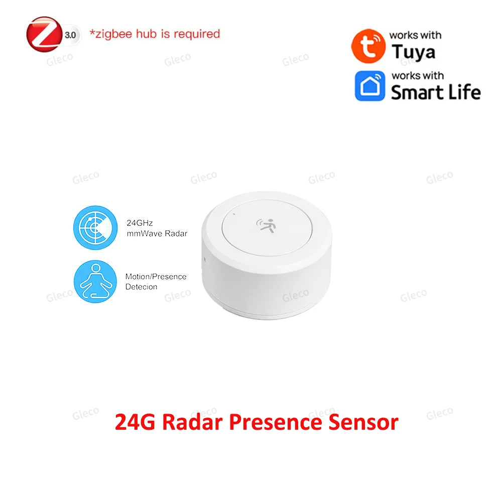 Zigbee 24GHz Mini mmWave Human Presence Sensor | Microwave Radar Occupancy Motion Detector for Tuya & Zigbee2MQTT