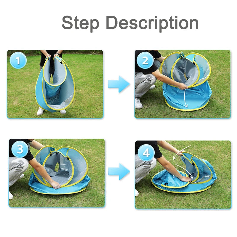 Baby Beach Tent with Mini Pool UV Protection Pop Up Sun Shelter