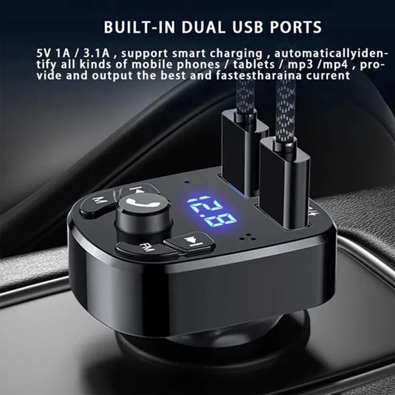 Car MP3 Player & Dual USB Fast Charger – Bluetooth 5.0 FM Transmitter