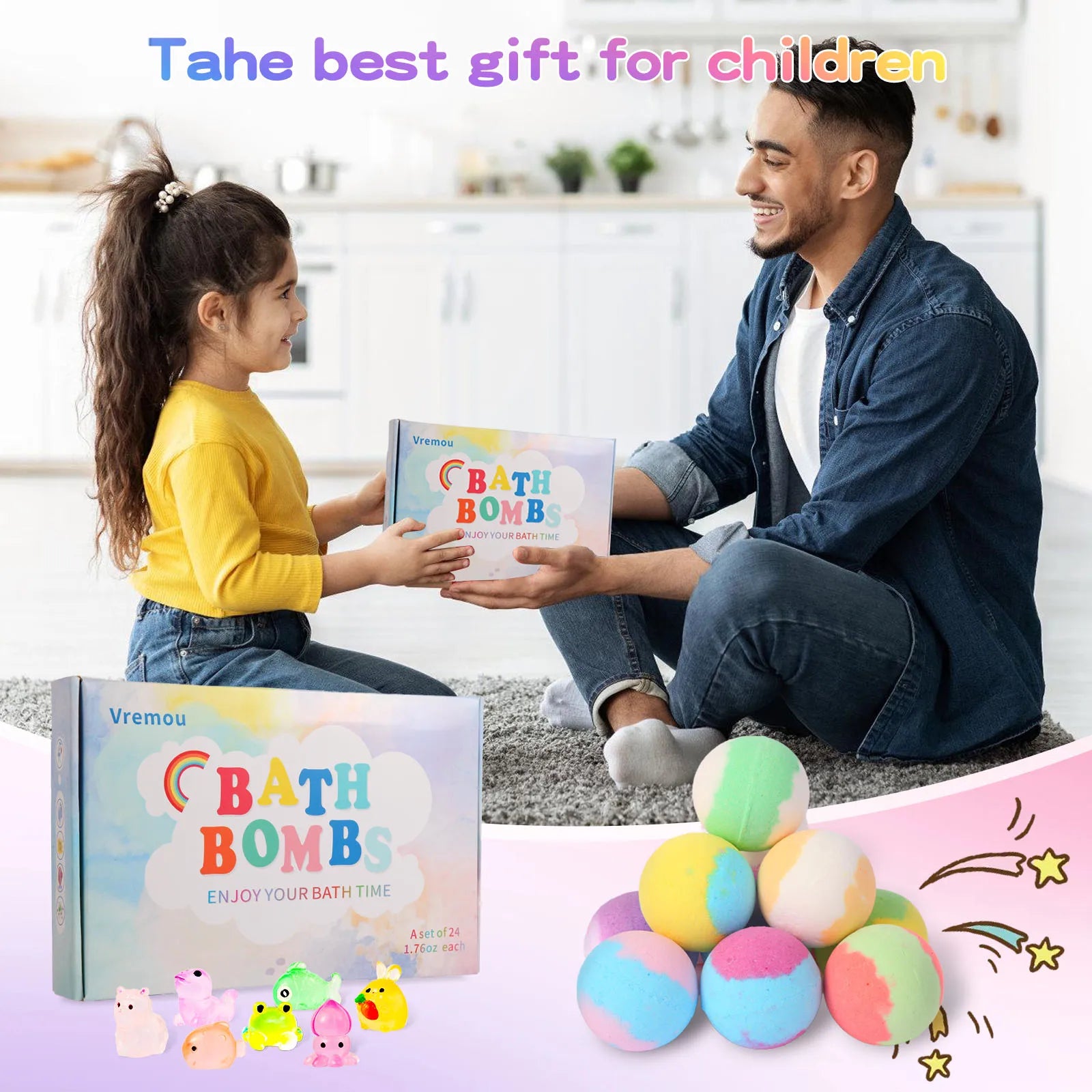 Kids' Surprise Bath Bomb Set – Natural Organic Bubble Bath Fizzies