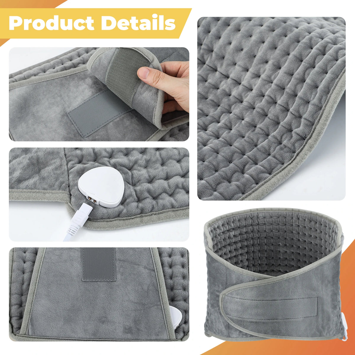 Electric Heating Waist Belt | Portable Thermal Pad with Adjustable Temperature & Digital Controller for Lumbar, Abdomen & Back Pain Relief