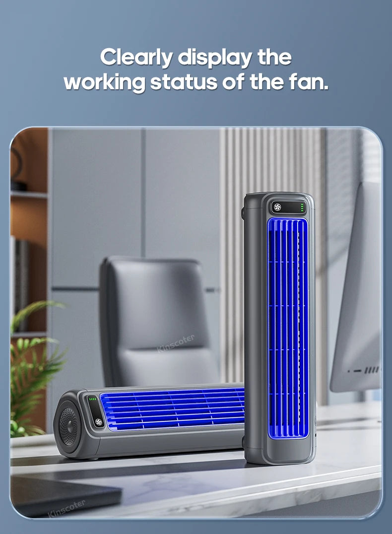 Kinscoter M60 Portable Bladeless Fan | Rechargeable USB Air Circulator