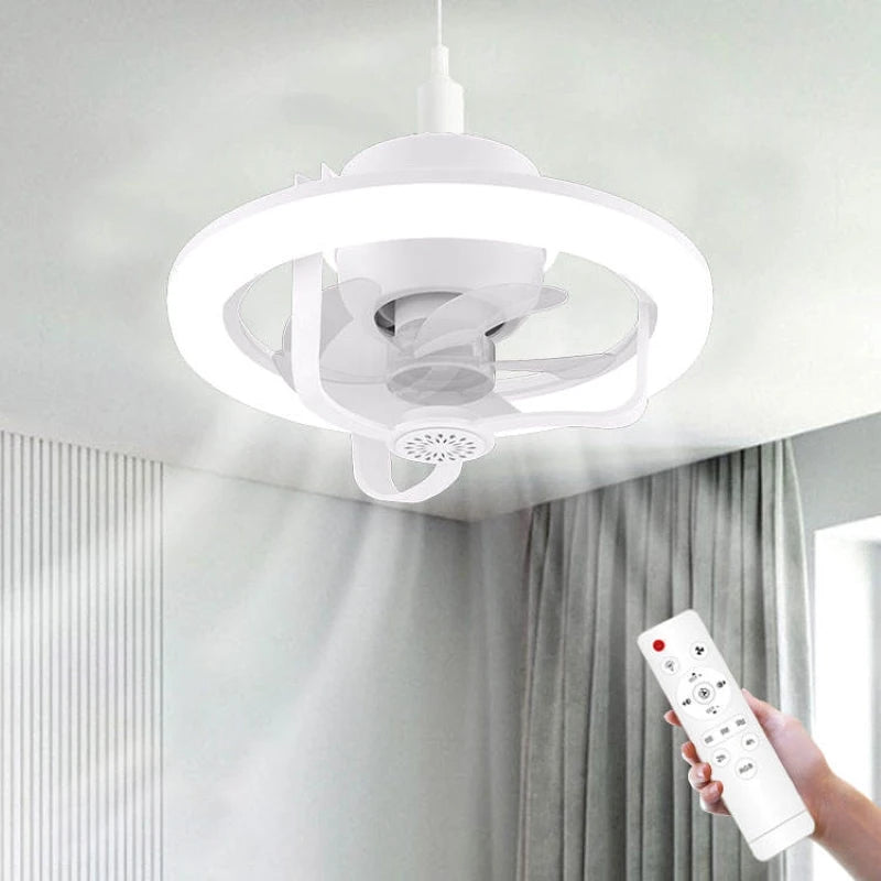 360° Rotating E27 Ceiling Fan Bulb | RGB Color Dimmable LED Light with Remote