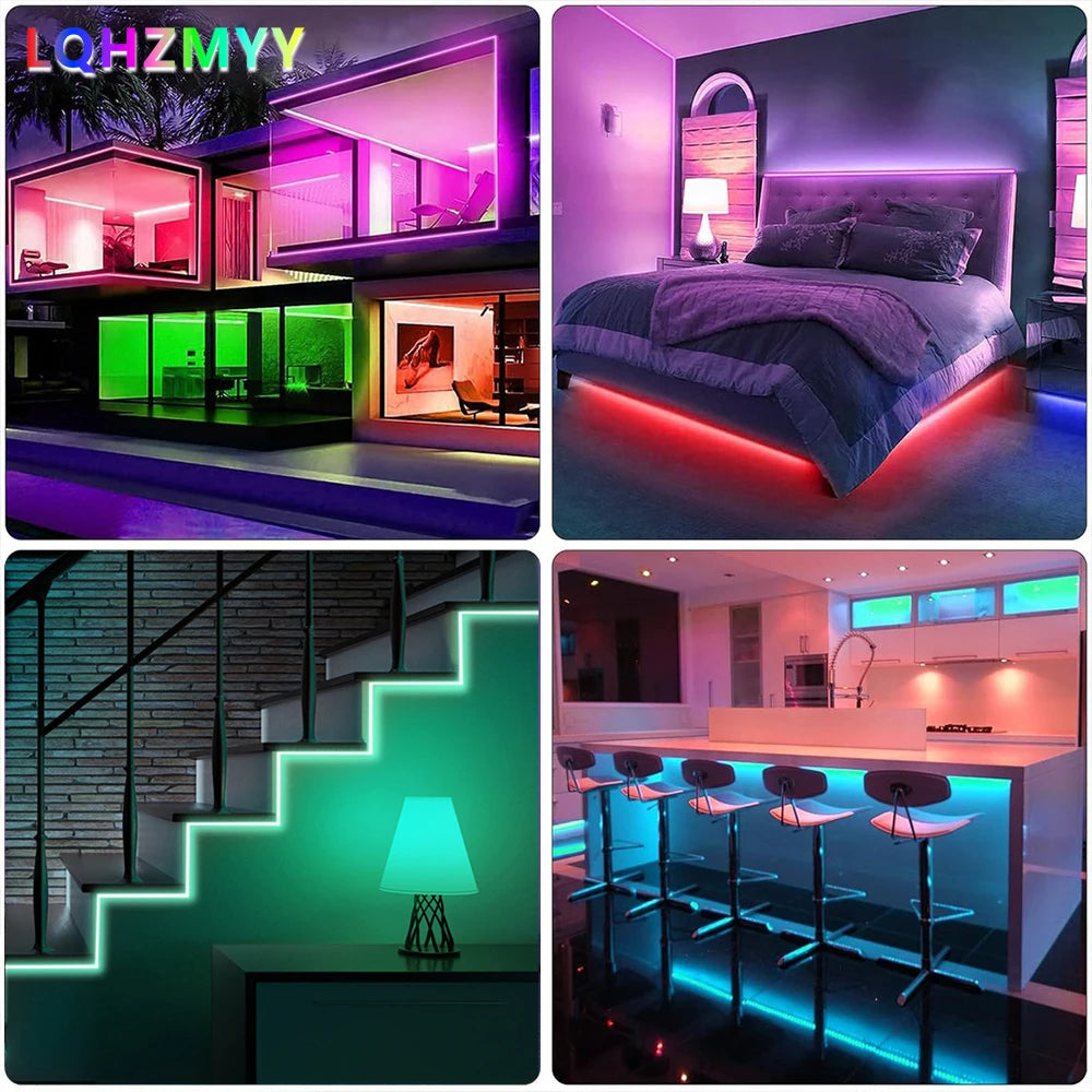 LQHZMYY 5V USB Smart RGB 5050 LED Light Strip | Color-Changing Light Strip with App & 24-Key Remote Control