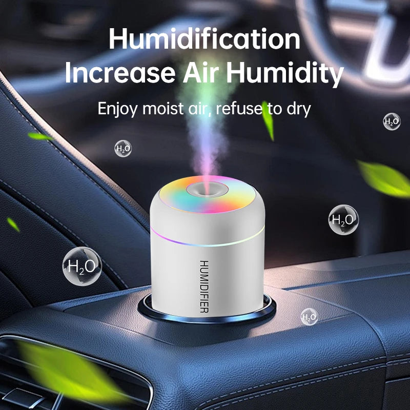 180ml Mini Air Humidifier | USB Portable Essential Oil Diffuser with RGB Atmosphere Light for Car & Bedroom