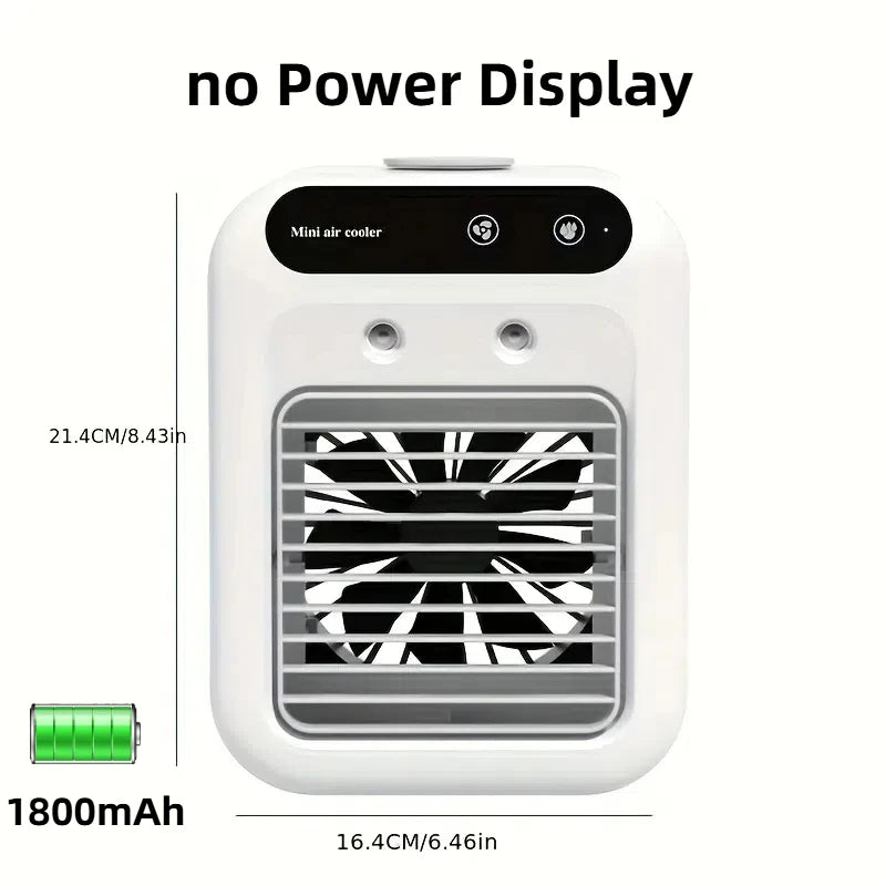 USB Desktop Mini Air Cooler Fan | Portable Personal Cooling Device with Water Tank & 1800mAh Battery