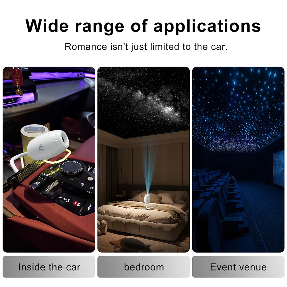 USB Car Atmosphere Projector Light | Car Interior Ambient Light & LED Starry Saturn Galaxy Lamp