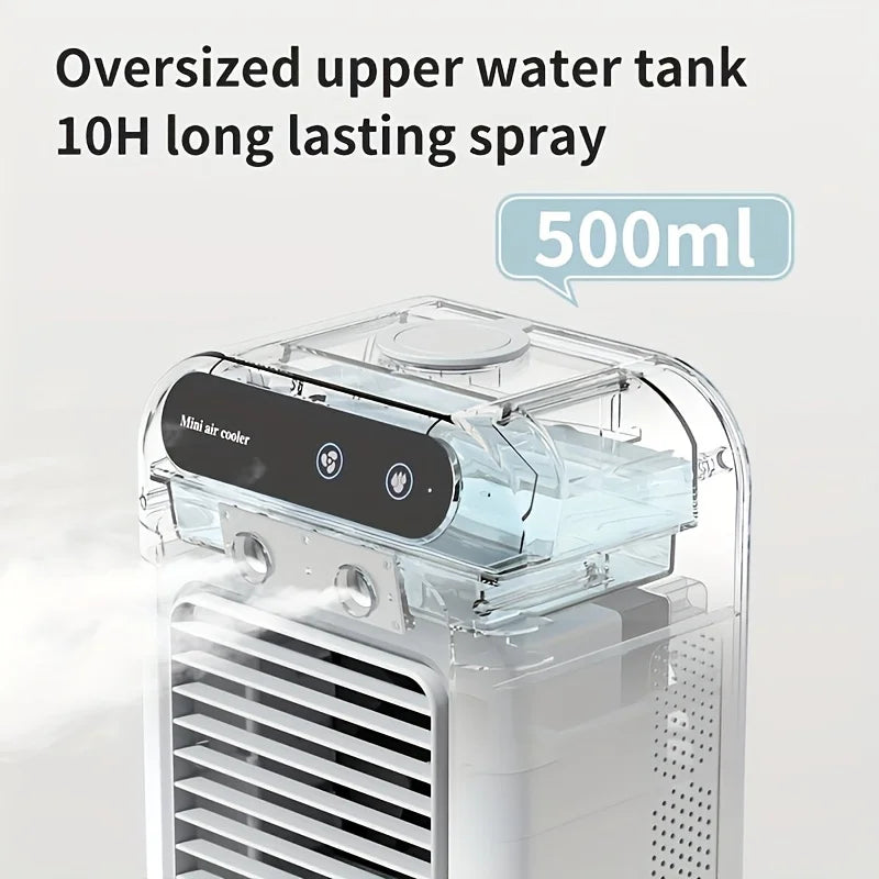 USB Desktop Mini Air Cooler Fan | Portable Personal Cooling Device with Water Tank & 1800mAh Battery