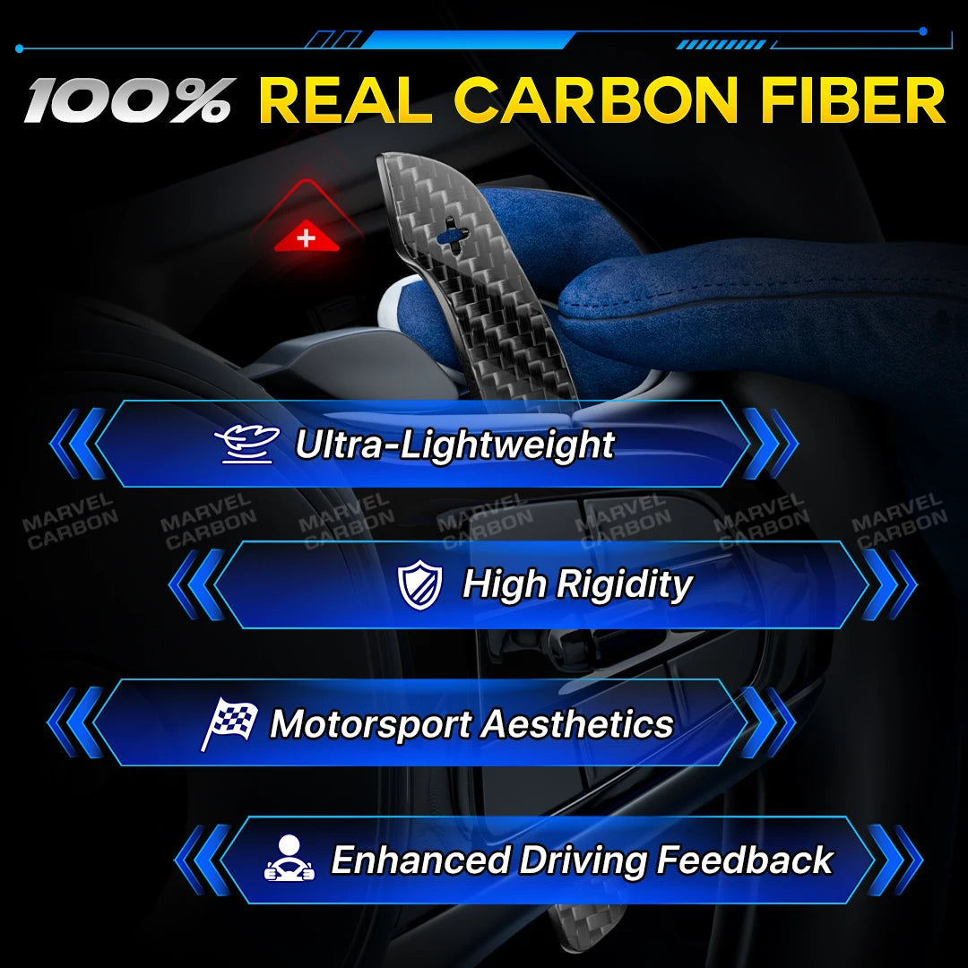 Magnetic Carbon Fiber Steering Wheel Paddle Shifter Extensions – High-Performance Shift Retrofit