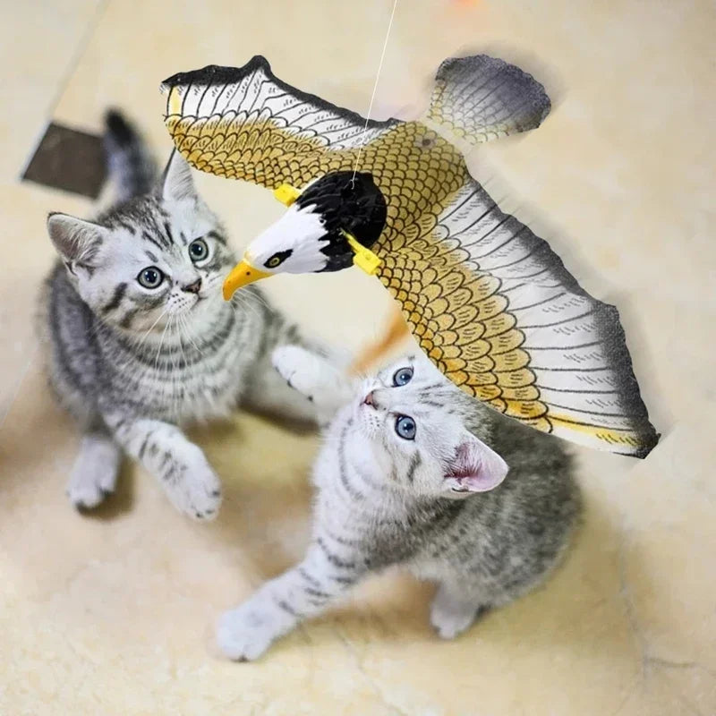 Interactive Flying Bird Cat Toy – Electric Teaser with Rope & Scratch Stick