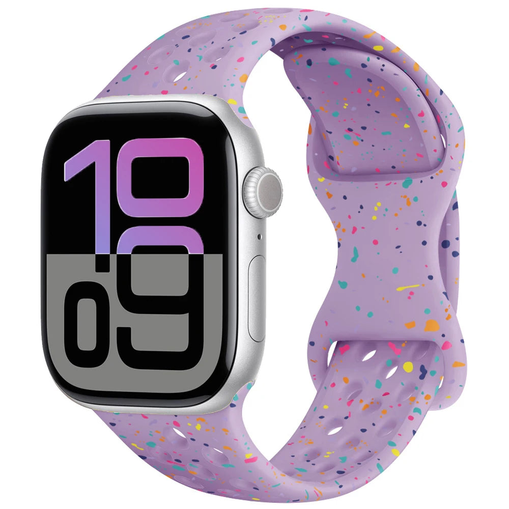 Apple Watch Silicone Strap | Unique Transparent & Speckled Designs | Compatible with All Series (40mm - 49mm, Series 1-11 & Ultra)