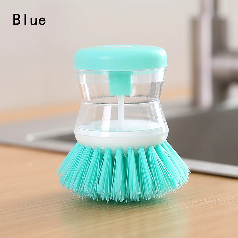 Household Cleaning Brush 2-in-1 Handle Set | Dishwashing Scrubber with Removable Liquid Soap Dispenser