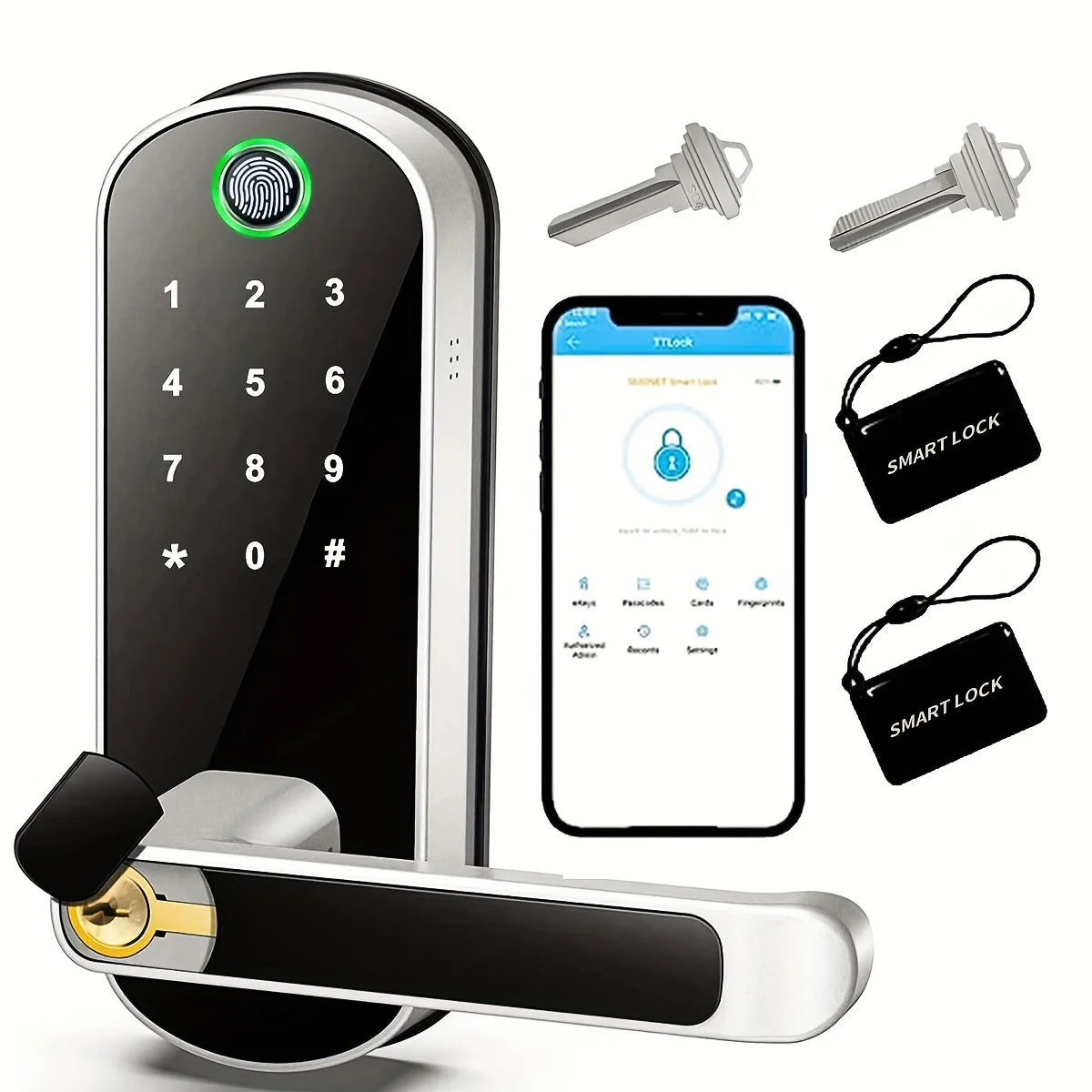 Smart Fingerprint Door Lock with App Remote Control