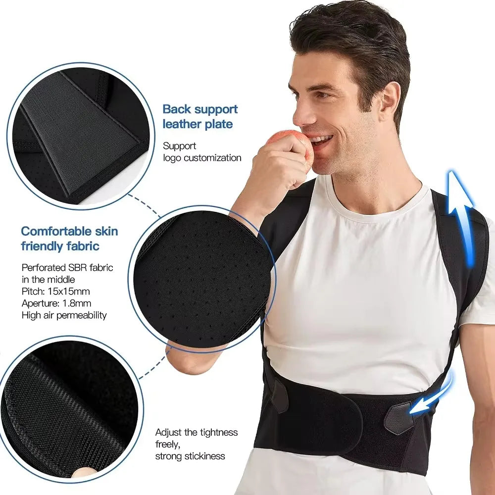 Back Brace Posture Corrector for Women & Men | Adjustable Lumbar Support & Shoulder Alignment Belt