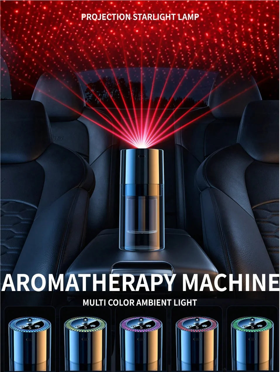 Rechargeable 7 color light Star Light 5 speed portable car Aromatherapy machine Essential oil diffuser Home Air Purifier Pro