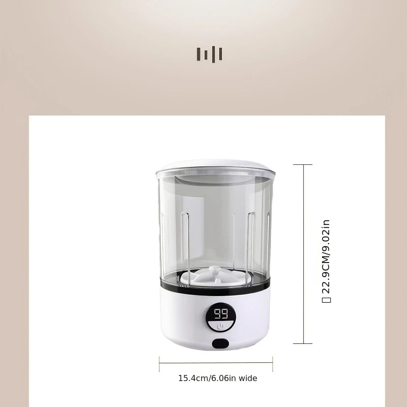 2L Wireless Mini Portable Washing Machine | 2000mAh Rechargeable Desktop Washer Cup for Underwear & Socks
