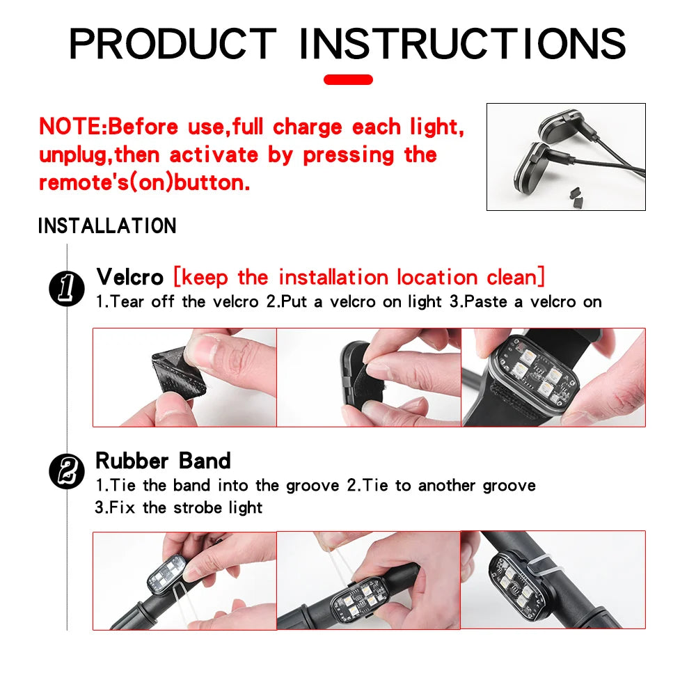 Wireless LED Strobe Lights for Car Decor | 8 Colors Rechargeable Anti-Collision Atmosphere & Warning Light