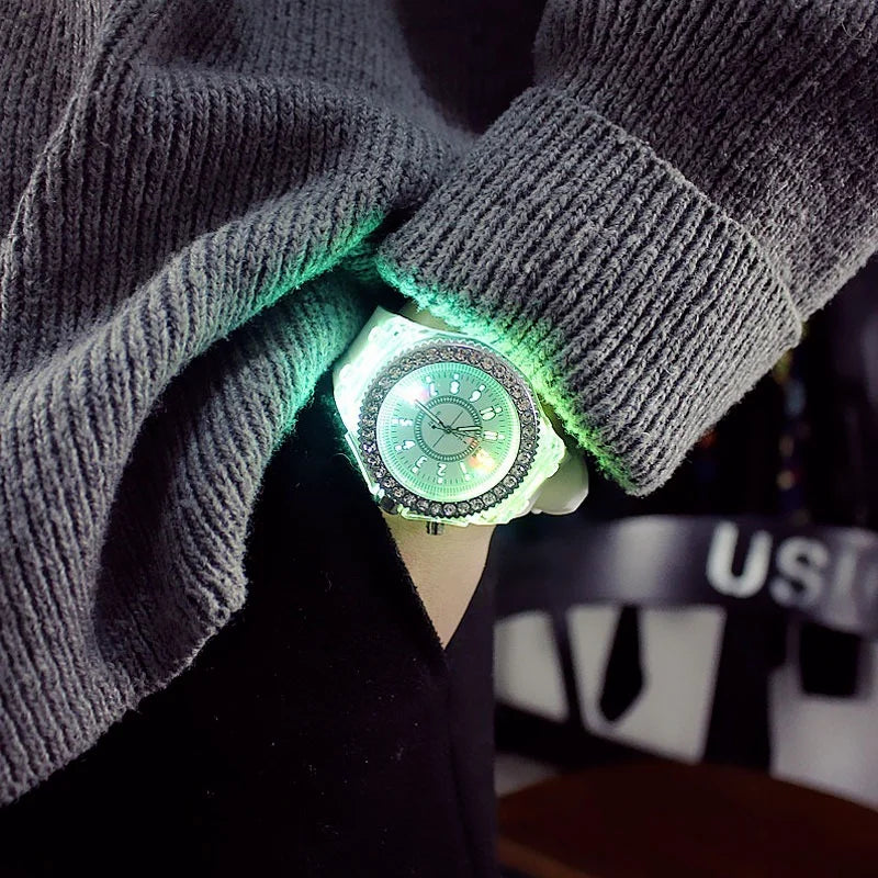 LED Luminous Silicone Watch | Stylish Unisex & Kids Wristwatch with Arabic Numerals and Flash Light Effect