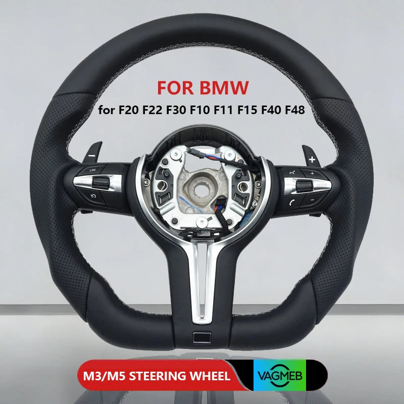 M Sports Carbon Fiber Steering Wheel with Yellow Stripe – Performance Modification for BMW