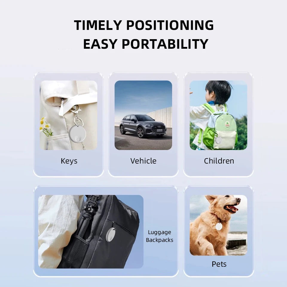 Portable Mini GPS Tracker & Key Finder | Apple Find My Compatible Personal Item Locator & Loss Prevention Alarm