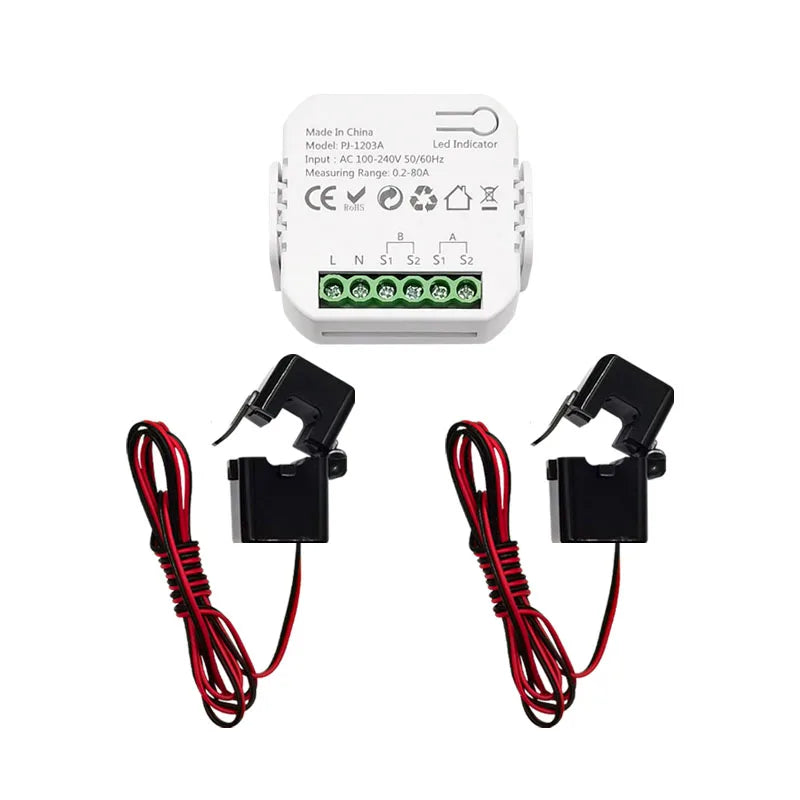 MatSee Plus Smart Life ZigBee Bidirectional Energy Monitor | 1/2 Channel Current Transformer Clamp Power Meter