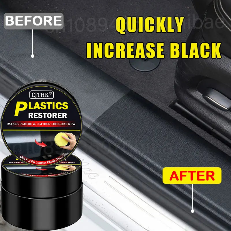 Car Plastic & Leather Restorer | Back-to-Black High Gloss Polish & Protective Coating