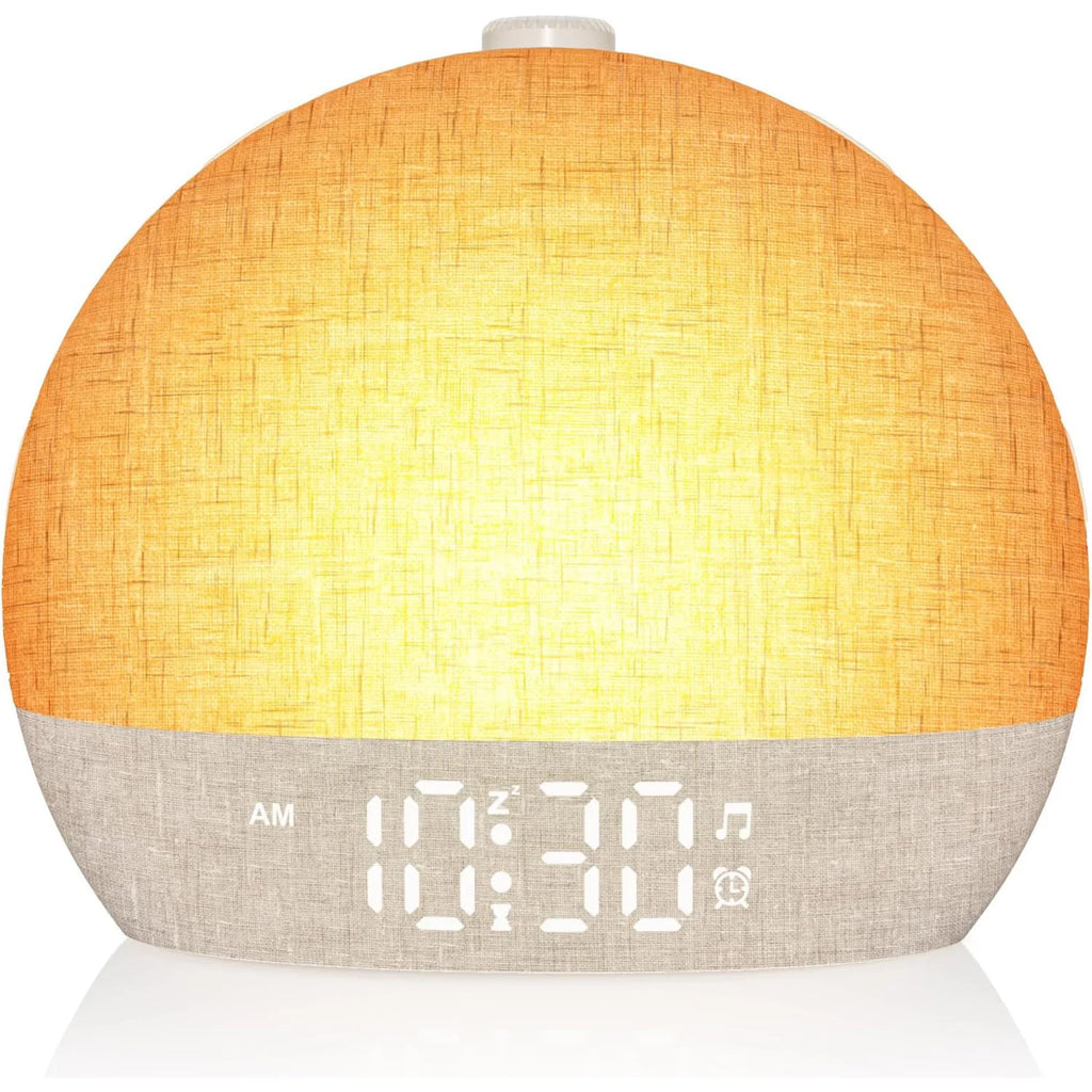 Wake Up Light Sunrise Alarm Clock | White Noise Sound Machine & Dimmable RGB Night Light