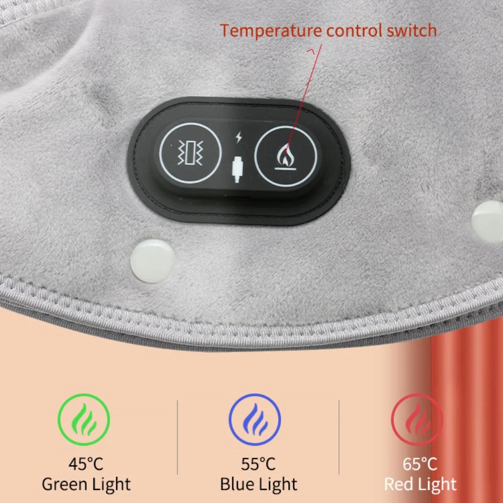 Electric Heated Shoulder & Neck Massager – USB Vibrating Wrap
