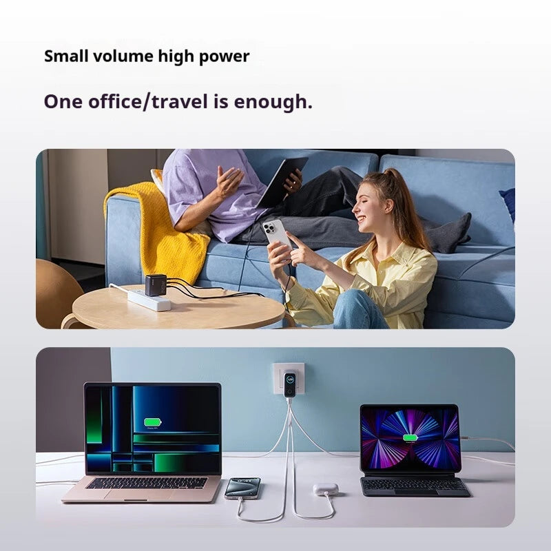 Anker Zolo 140W GaN Fast Charger | Four-Port Wall Adapter with AI Smart Display Screen