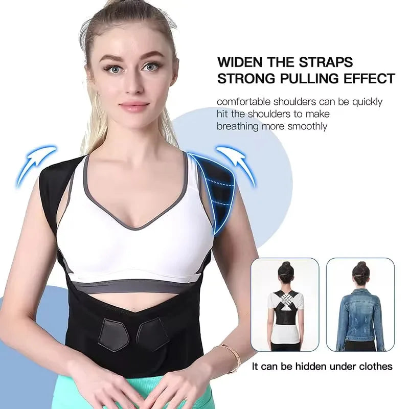 Back Brace Posture Corrector for Women & Men | Adjustable Lumbar Support & Shoulder Alignment Belt