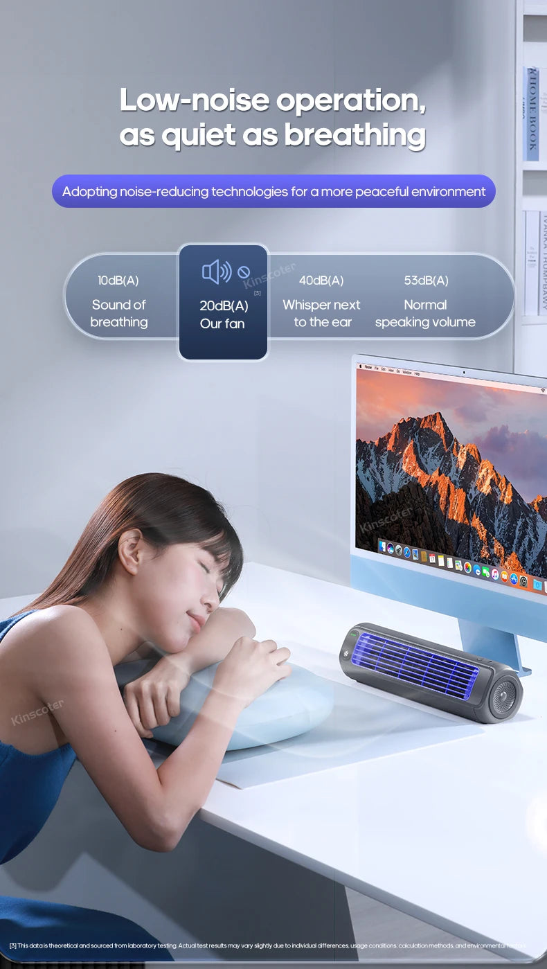 Kinscoter M60 Portable Bladeless Fan | Rechargeable USB Air Circulator