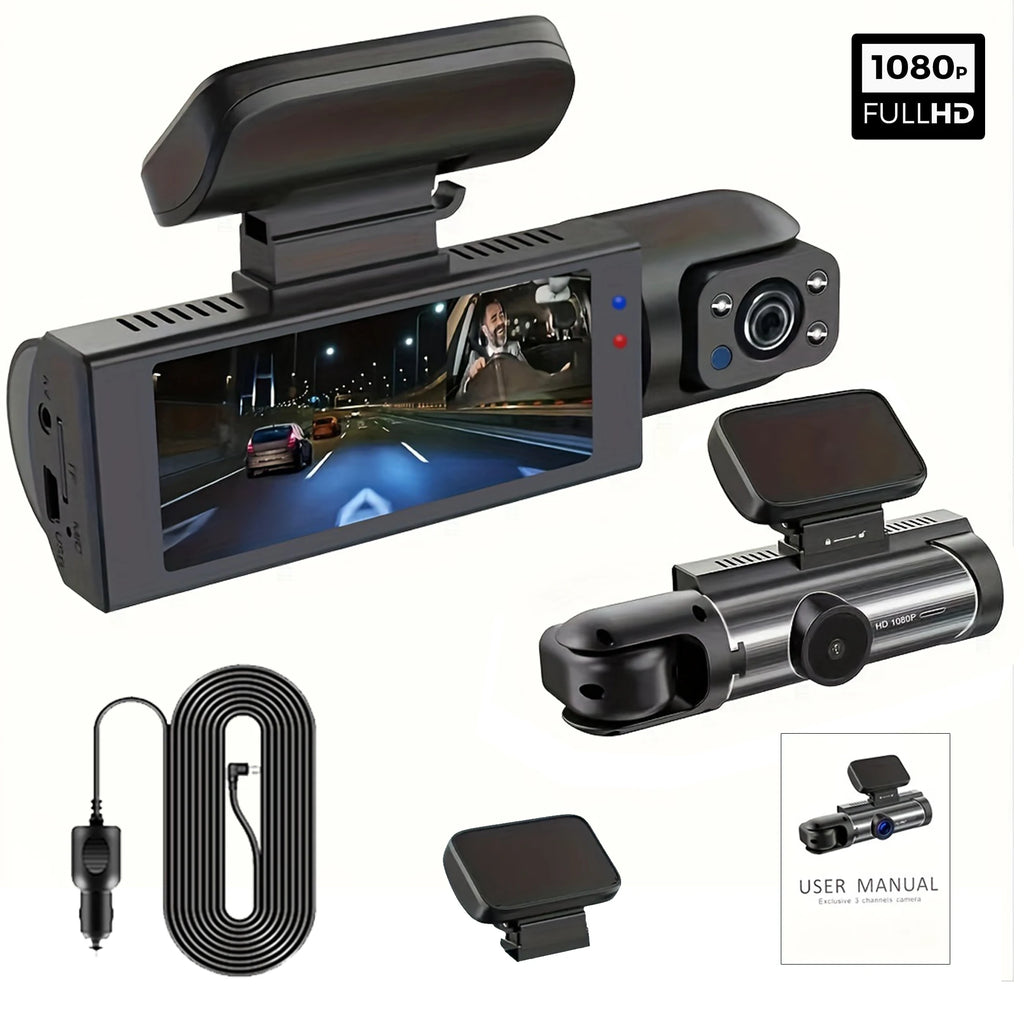 Dual Lens Full HD 1080P Car Dash Cam – Front & Cabin Recorder