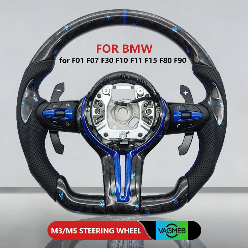 M Sports Carbon Fiber Steering Wheel with Yellow Stripe – Performance Modification for BMW