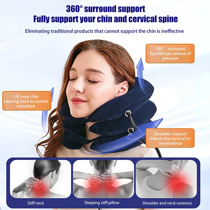 Inflatable Neck Traction Device – Adjustable Cervical Support Pillow for Neck Relaxation