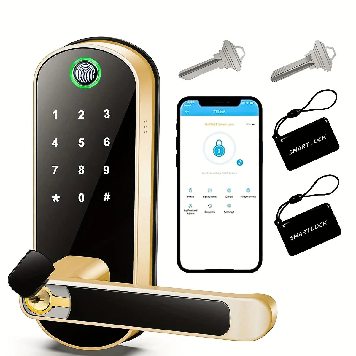 Smart Fingerprint Door Lock with App Remote Control