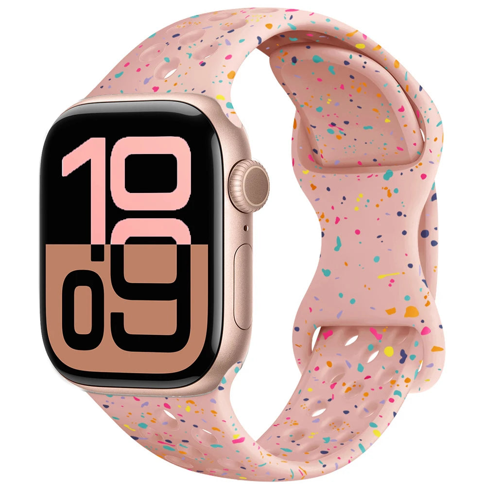 Apple Watch Silicone Strap | Unique Transparent & Speckled Designs | Compatible with All Series (40mm - 49mm, Series 1-11 & Ultra)