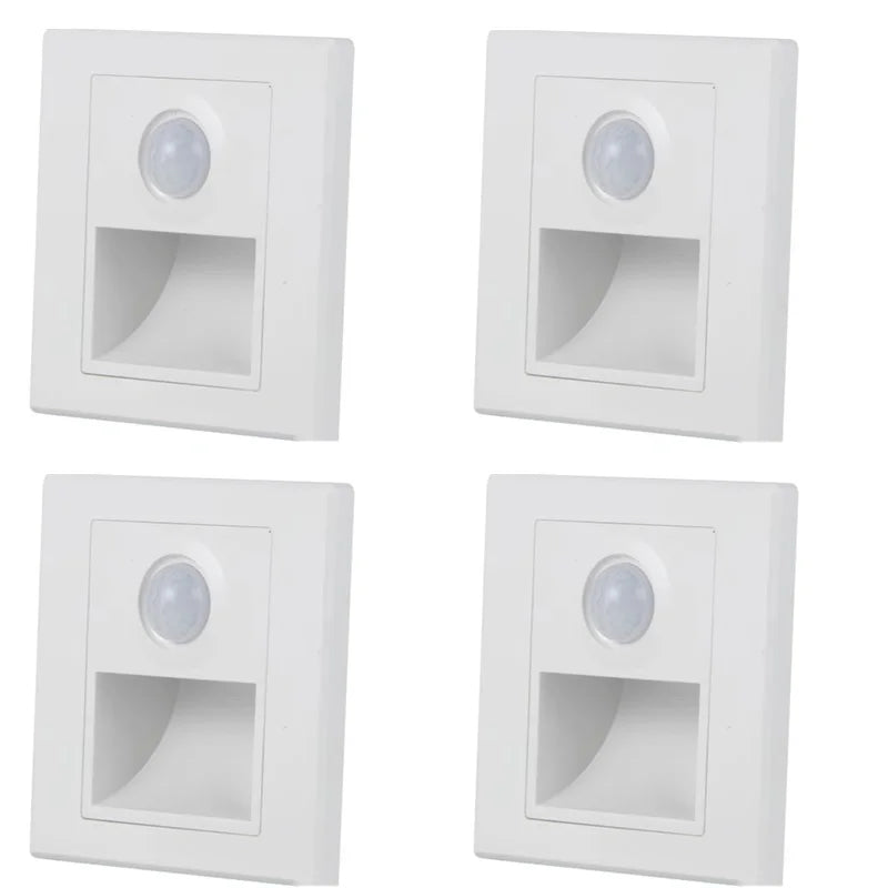 PIR Motion Sensor LED Night Light | Recessed Footlight for Walls & Staircases (AC 110–240V)