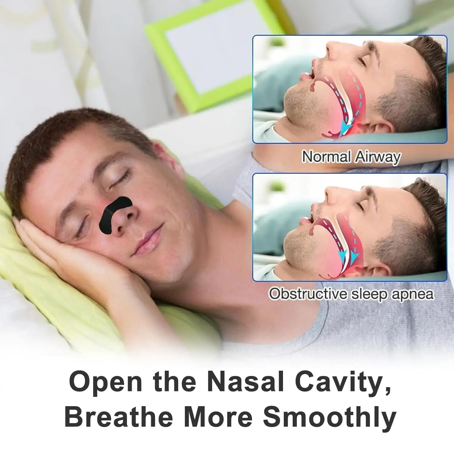 Anti-Snoring Nasal Strips | Physical Expansion Nose Patches for Better Breathing & Sleep