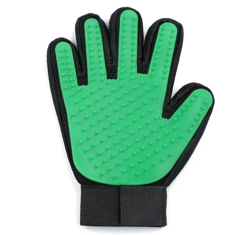 Silicone Pet Grooming Gloves – Hair Brush & Remover for Dogs & Cats