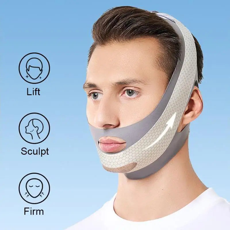 Double Chin Face Mask & Facial Slimming Bandage | Shape Lift Jawline Reducer & Thinning Belt for Men