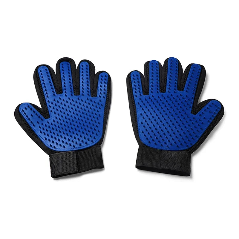 Silicone Pet Grooming Gloves – Hair Brush & Remover for Dogs & Cats