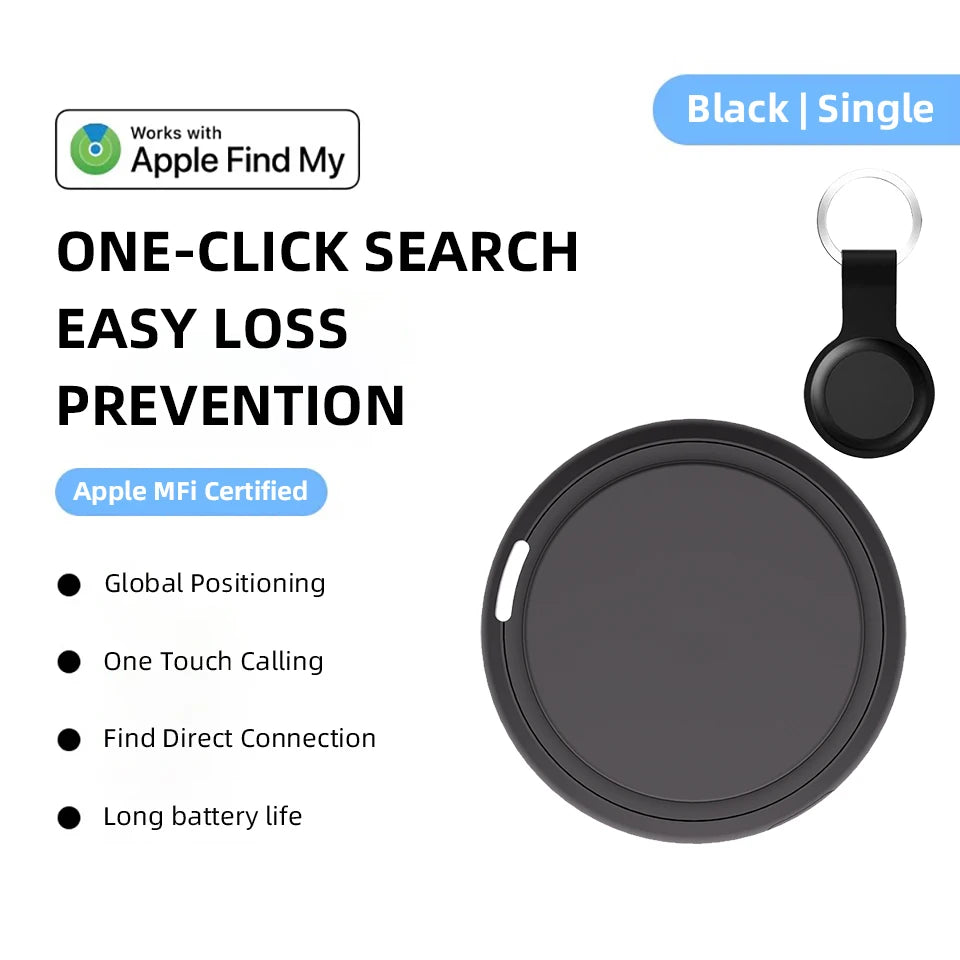 Portable Mini GPS Tracker & Key Finder | Apple Find My Compatible Personal Item Locator & Loss Prevention Alarm