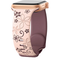 Floral Engraved Silicone Band for Apple Watch | Two-Tone Designer Replacement Strap for Series 1-11, SE & Ultra (38mm - 49mm)