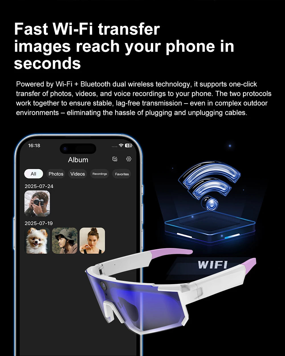 Mijia AI Smart Sport Sunglasses | Cycling Camera Glasses with AI Translation, VR Play & 3600mAh Charging Case