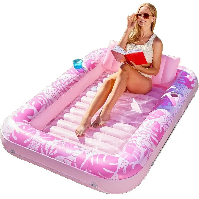 Thickened Oversized Inflatable Pool Float Air Mattress Double Person Floating Lounge Bed