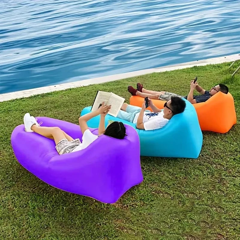 Portable Inflatable Air Lazy Sofa Bag Outdoor Camping Recliner Mattress