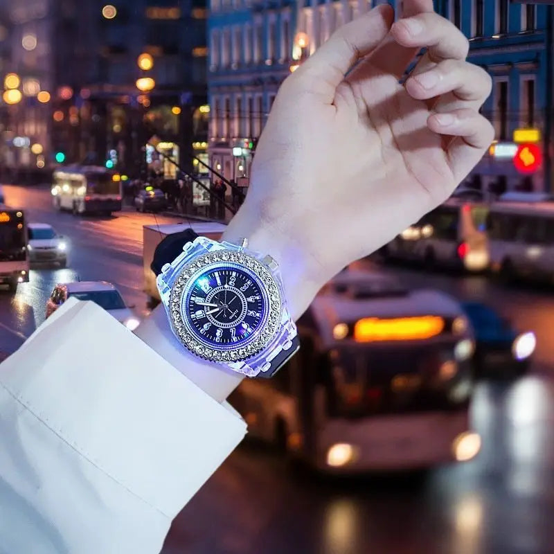 LED Luminous Silicone Watch | Stylish Unisex & Kids Wristwatch with Arabic Numerals and Flash Light Effect