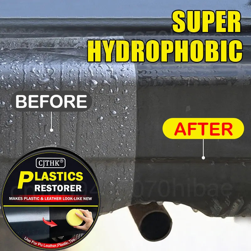 Car Plastic & Leather Restorer | Back-to-Black High Gloss Polish & Protective Coating