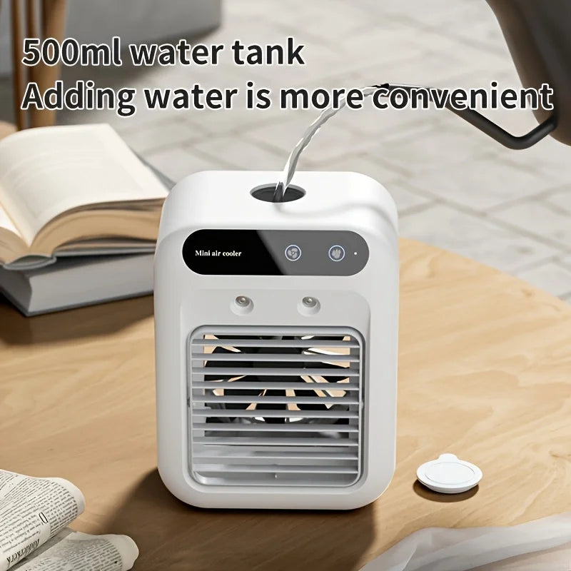 USB Desktop Mini Air Cooler Fan | Portable Personal Cooling Device with Water Tank & 1800mAh Battery